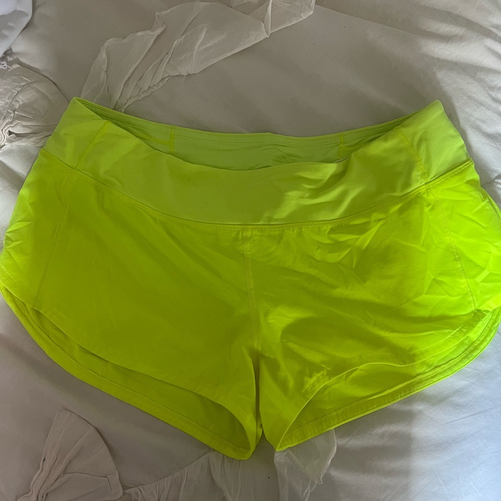 Highlight Yellow Lululemon Speed Up Shorts